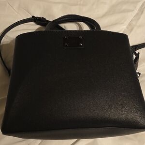 Dkny Black Satchel with Structured Design and Adjustable Strap